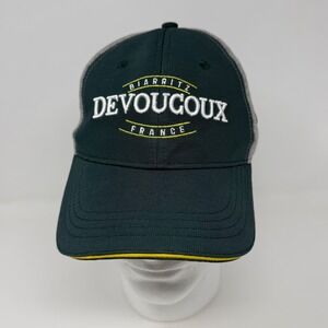 Devoucoux‎ Biarritz France Equestrian Baseball Cap Green Grey Adjustable Hat